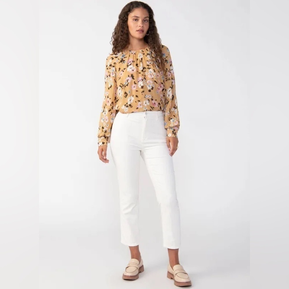 Sanctuary Women's Floral Balloon Sleeve Blouse Cafe Floral, US M New